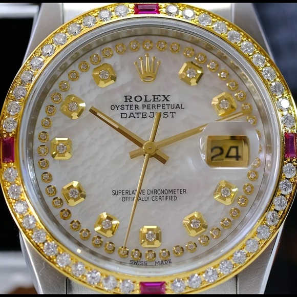 Sold!! Rolex Datejust Diamond Ruby Bezel 36mm Watch Unisex - Picture 6 of 13